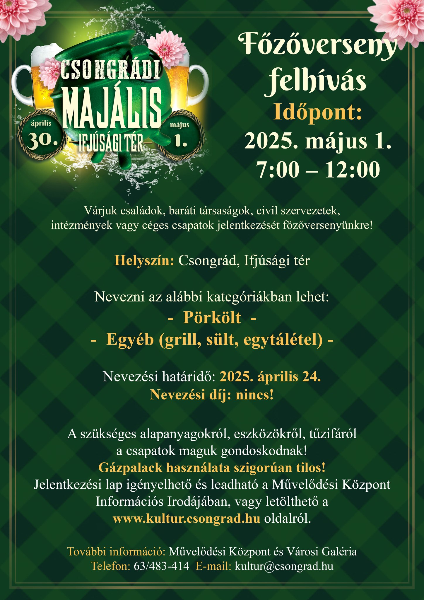 Főzőverseny a Csongrádi Majálison – Várják a lelkes csapatokat!